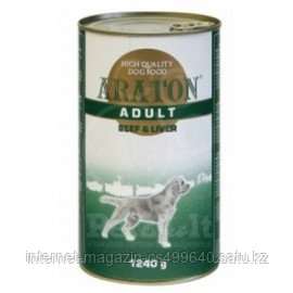 Влажный корм для собак всех пород Araton CANNED BEEF & LIVER с говядиной и ливером