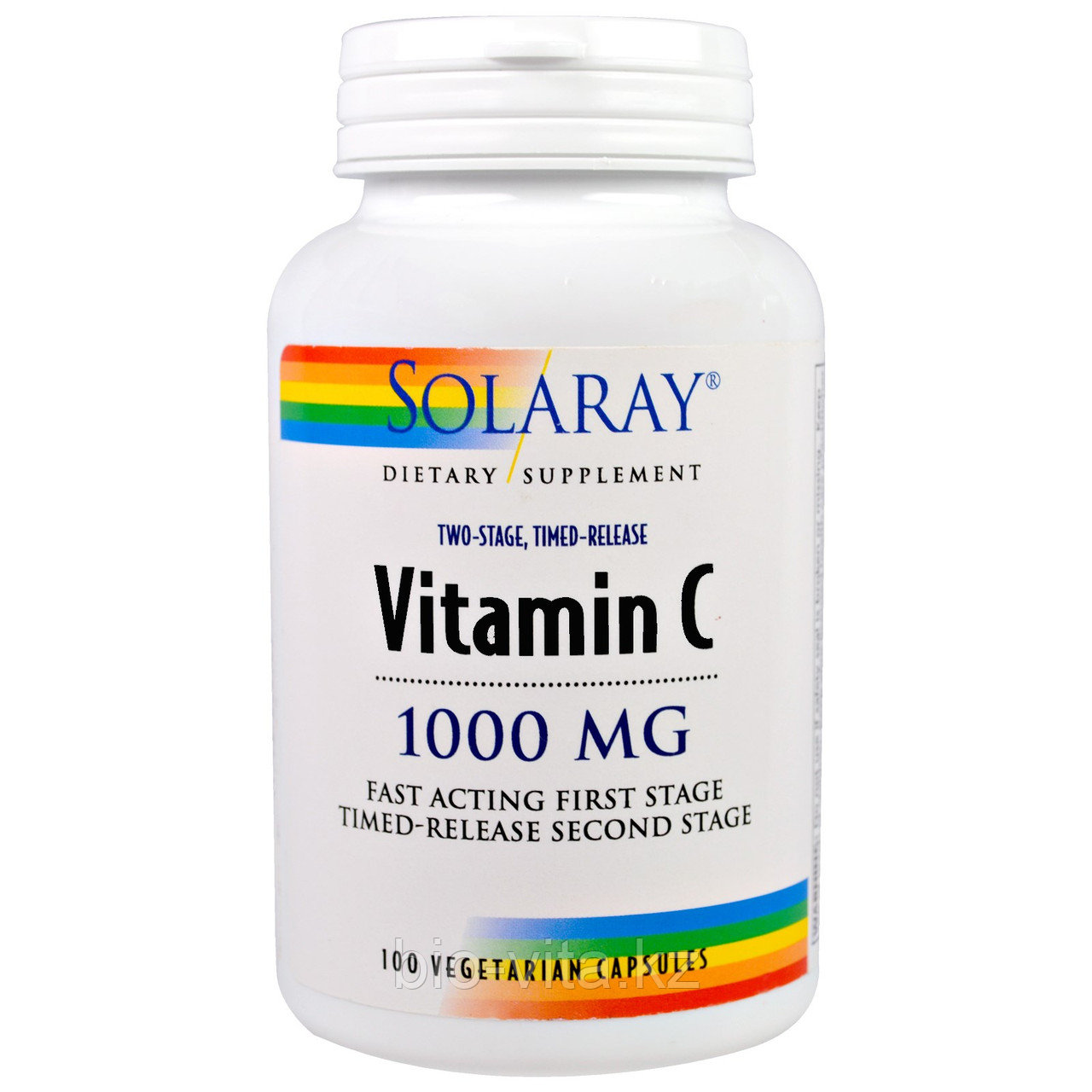 Solaray, Витамин С, 1000 мг, 100  капсул.Замедленное высвобождение.
