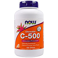 Витамин C  500 мг. Жевательные конфеты со вкусом апельсина  для детей и взрослых.100 таблеток.