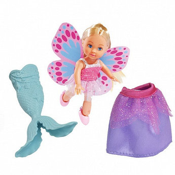 Кукла Еви русалочка с крылышками и юбочкой 12 см.