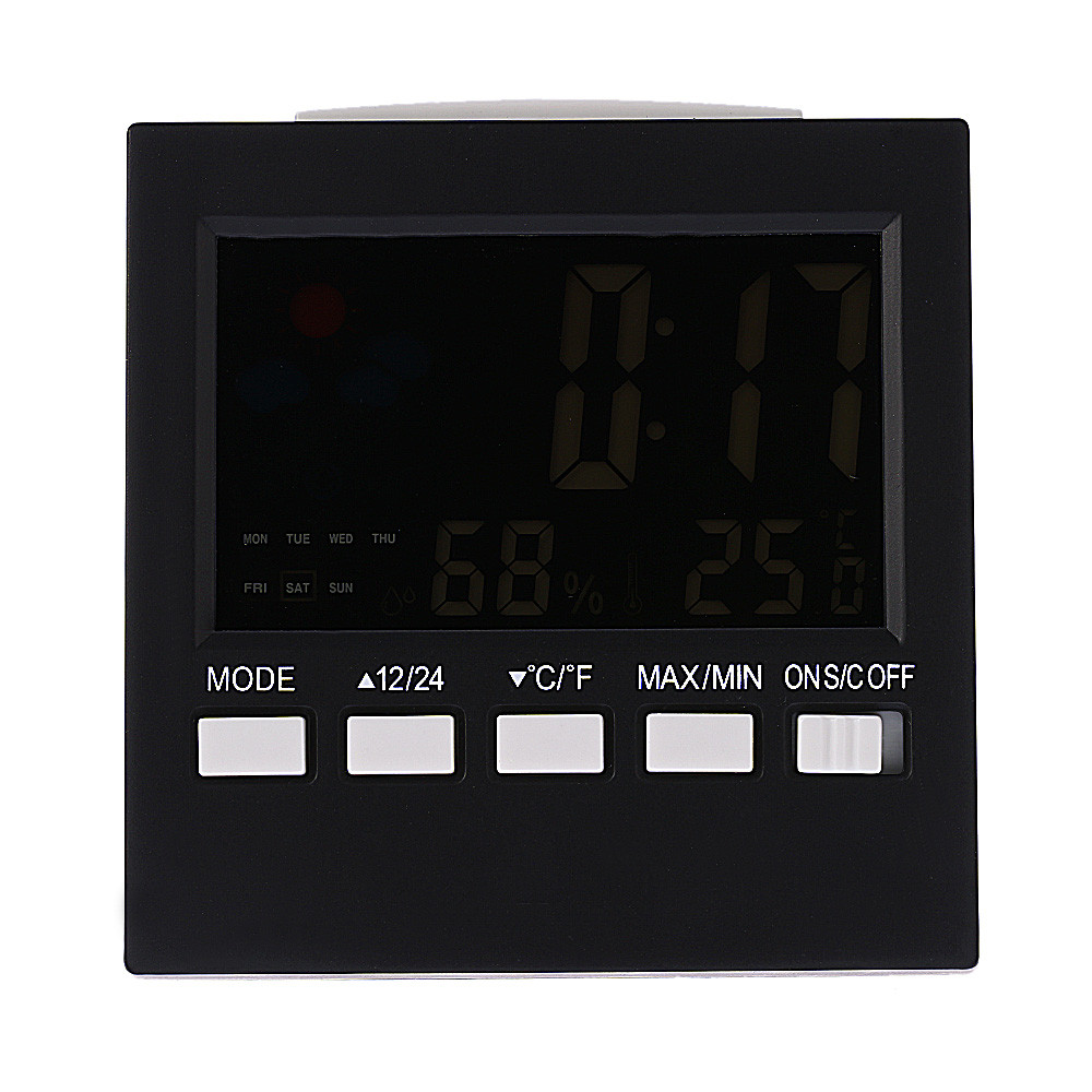 Цветной LCD термометр, гигрометр, будильник с подсветкой - фото 4 - id-p41651127