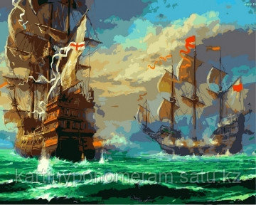 Картина по номерам "Морской бой 3"