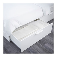 Кровать каркас с изголовьем БРИМНЭС белый 140х200 ИКЕА, IKEA, фото 3