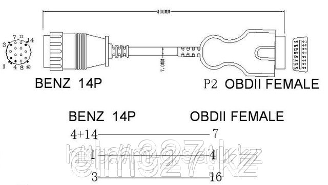 Переходник OBD II на Mercedes Benz MB SPRINTER - фото 2 - id-p383475