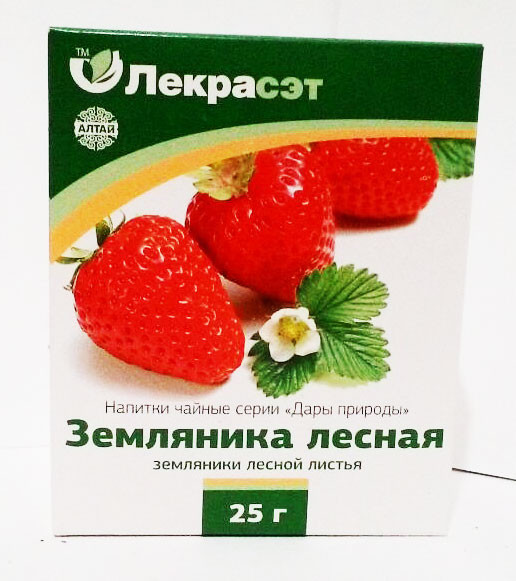 Земляника, лист, 25 гр