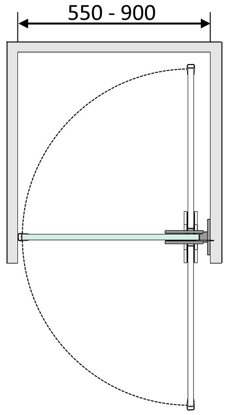 Душевая дверь безопасная стеклянная, модель "А2" 180*60см - фото 2 - id-p42992878