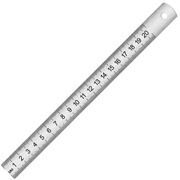 Линейка 20 см стальная.