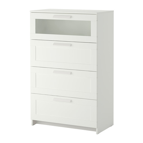 Комод с 4 ящиками БРИМНЭС белый 78x124 см ИКЕА, IKEA