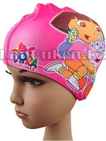 Десткая шапочка чепчик для плавания DORA (Даша) розовая