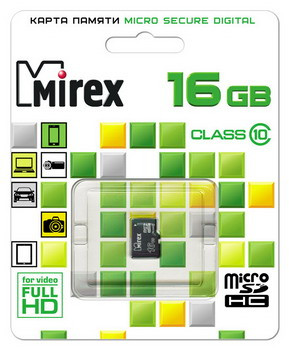 Mirex Micro SD 16 gb 10 class оригинал
