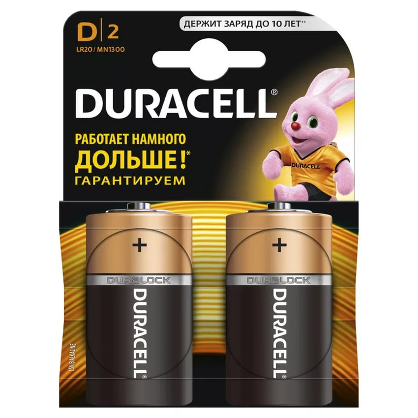 Батарейка Duracell Basic D (LR20) алкалиновая, 2BL - фото 1 - id-p42154624