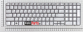 Клавиатура для ноутбука HP Pavilion DV7-1000/ DV7-1200 / DV7-1500  серебро