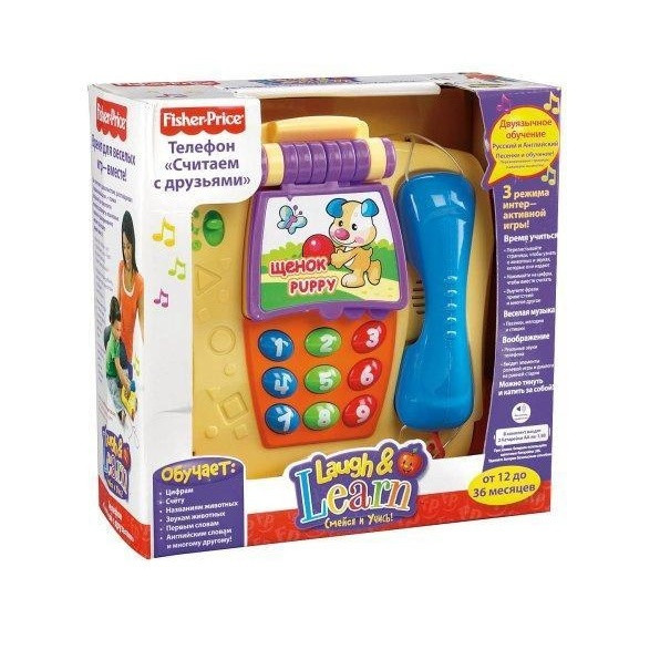 Fisher Price: Смейся и учись Обучающий телефон РУС/АНГЛ