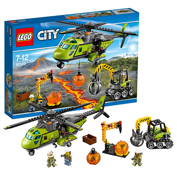 Lego Город 60123 Грузовой вертолёт исследователей вулканов