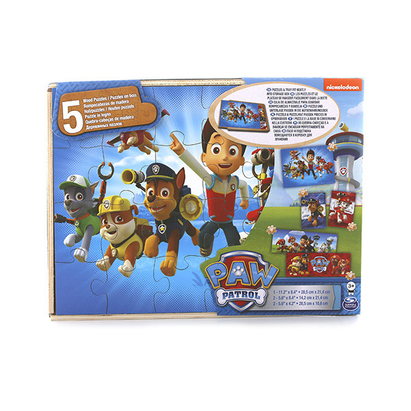 Игра Spinmaster деревянный пазл Щенячий Патруль, 5 штук в наборе