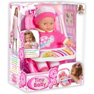 LT 98025 Tiny Baby - Игровой набор "Путешествие"- Мягкий пупс, 30см, с переносным автокреслом