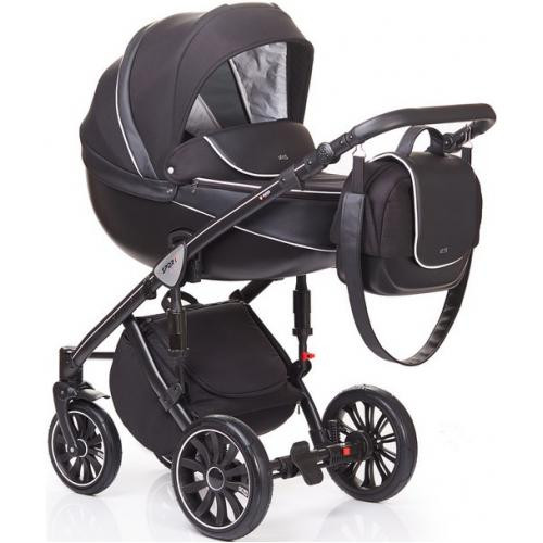 Коляска 3в1 Anex Sport Черный жаккард/Черная экокожа
