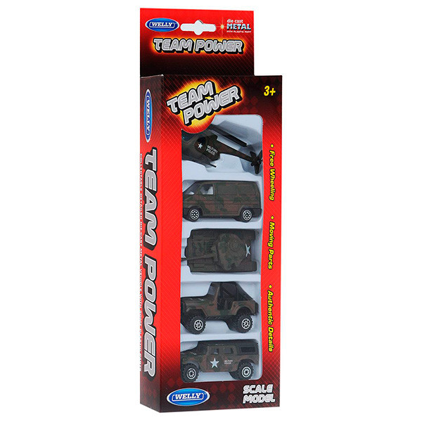 Игрушка Welly набор "Военно-полицейская команда" 5 шт.