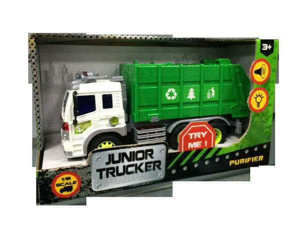 Инерционная машина Junior Tracker - Мусоровоз (свет, звук), 1:16