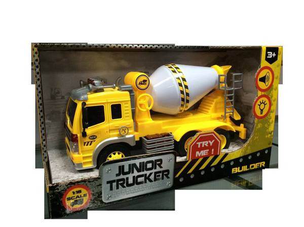 Инерционная машина Junior Trucker - Бетономешалка (свет, звук), 1:16