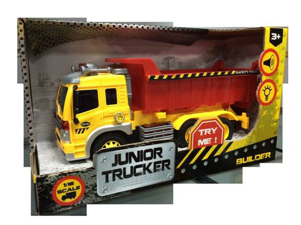 Инерционная машина Junior Trucker - Самосвал (свет, звук), 1:16