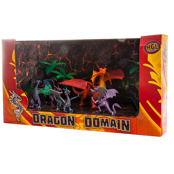 Игровой набор Драконы 6 шт + 2 дерева, в ассортименте