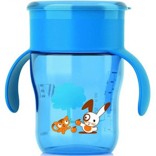 Кружка-поильник Avent 260 мл 12м+ голубая
