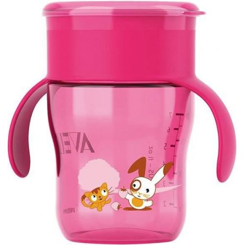 Кружка-поильник Avent 260 мл 12м+ розовая