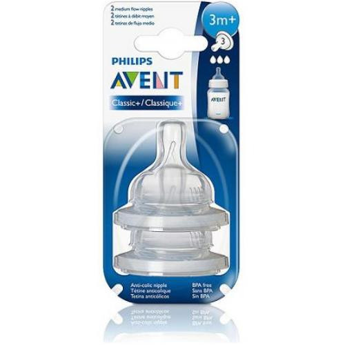 Соска Avent средний поток 3m+ 2шт/уп