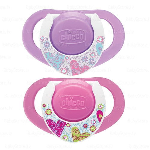 Chicco: Пустышка латексная Physioring роз. 12+ 2 шт