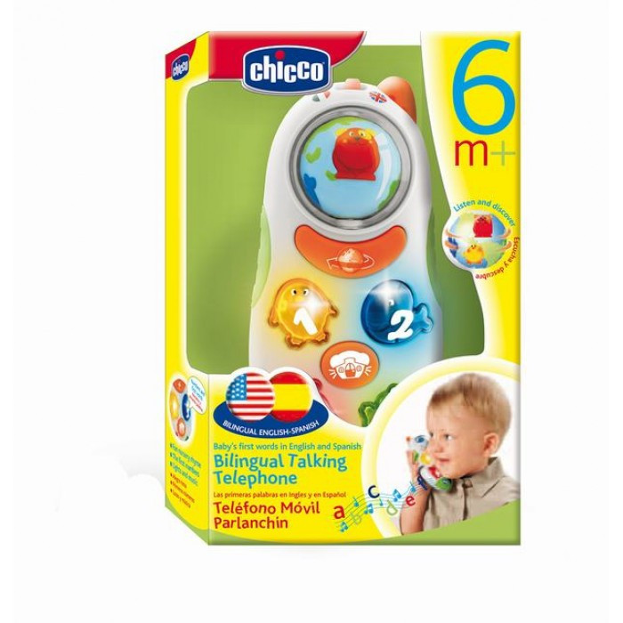 Chicco: Игрушка Говорящий телефон (рус/англ) 6м+