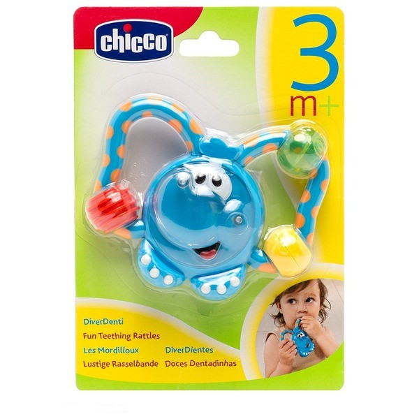 Chicco: Погремушка-прорезыватель Слоник 3м+