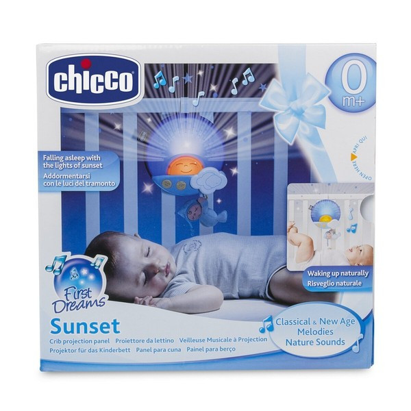 Chicco: Ночник-проектор на кроватку "Sunset" голубой 0м+