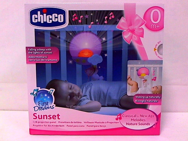 Chicco: Ночник-проектор на кроватку "Sunset" розовый 0м+