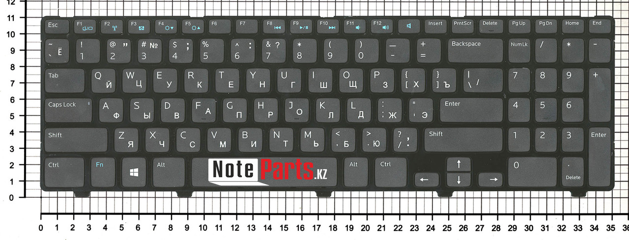 Клавиатура для ноутбука Dell Inspiron 15 3521/ 15R 5521, RU, черная