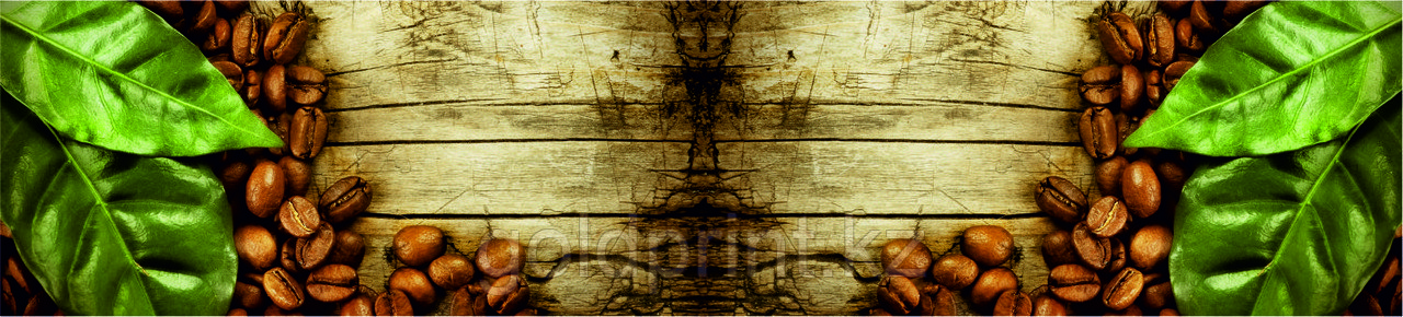 Кухонный фартук УФ Кофе на темном фоне - фото 1 - id-p42253656