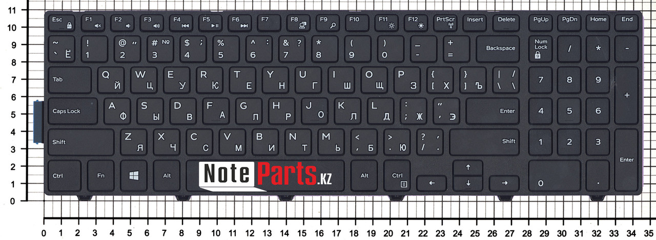 Клавиатура для ноутбука Dell Inspiron 15 5000 series/ 5547/ 5521/ 5542, series, RU, черная