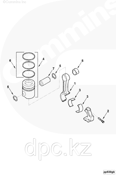 Кольца поршневые STD (комплект на 1 цилиндр) Cummins 6BT 4BT 3802421 3802230 3802050 3802056