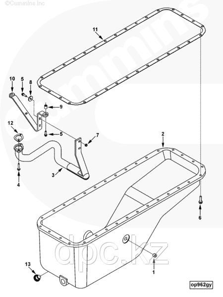 Прокладка поддона (картера) Cummins 6CT ISCe C300 3938160 3934044 3914017 3911818 3906611