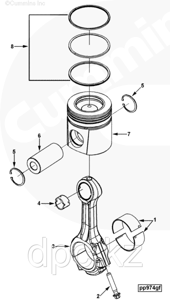 Шатун двигателя Dong Feng Cummins ISLe 8.9L 310-30 345-30 375-30 л. с. 3979744 4944670 3970391