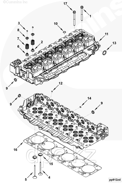 Прокладка головки блока цилиндров (1.15 mm) Cummins 6ISBe 250 4898412 4898851 4894725 2830705