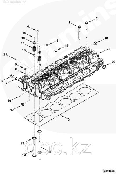 Прокладка головки блока цилиндров (1.25 mm) Cummins 6ISBe 5,9 250 2830704 4898413 4898850 4894724