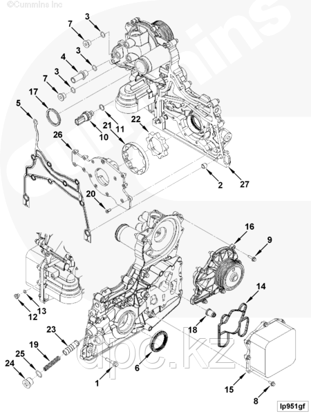Крышка передняя (в сборе) Cummins ISF 2.8 Евро-4 5302887 5274914 5269789