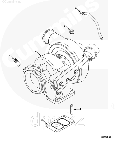 Турбокомпрессор Holset HX40W Cummins 6CTA8.3 4051119 4051120 4033281 4051404 2881897