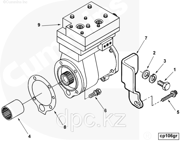 Компрессор воздушный Cummins N14 4318214 3104324 4952756 3103403 4059825 3558163