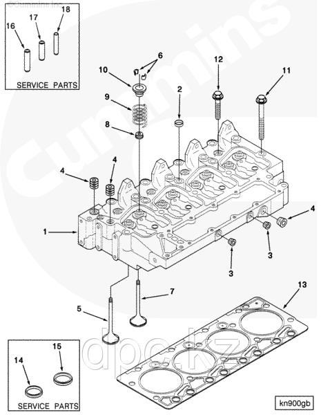 Прокладка ГБЦ Cummins EQB140-20 EQB125-20 3921393 3904334 3907054 3915726 3917354 3282999