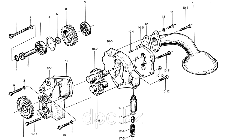 Болт задней крышки масляного насоса Weichai WD615 90003802527 Howo 90003800458