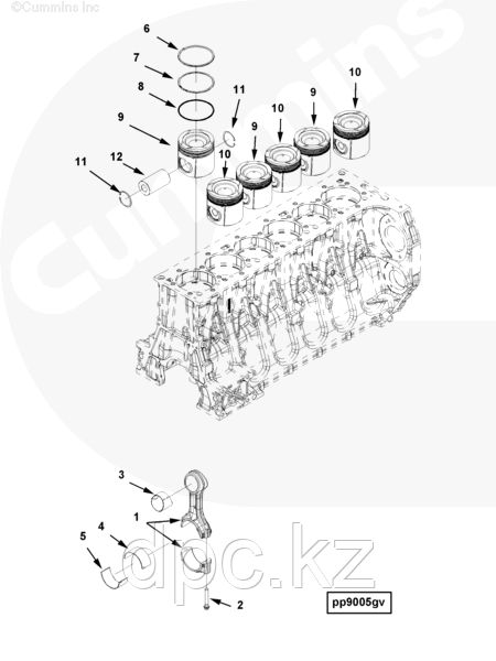 Палец поршневой Cummins ISG12 3695507