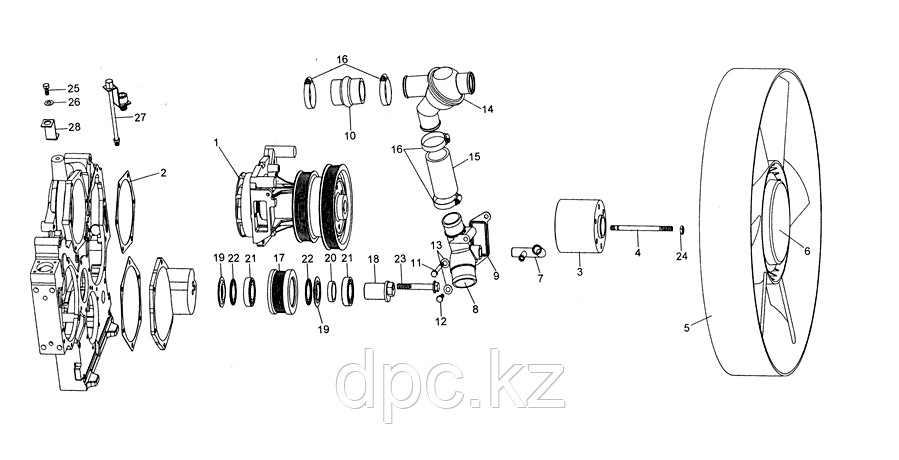 Термостат в корпусе Weichai WD615 Евро-3 VG14060135