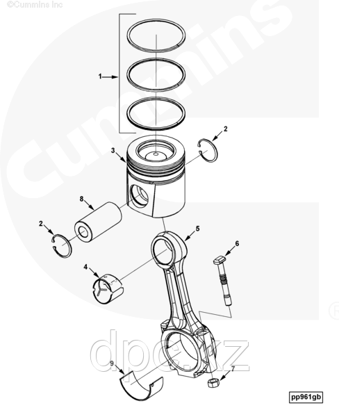 Комплект поршневых колец Cummins CGe280 Gas Plus 4089347 4025289 3802913 3802814